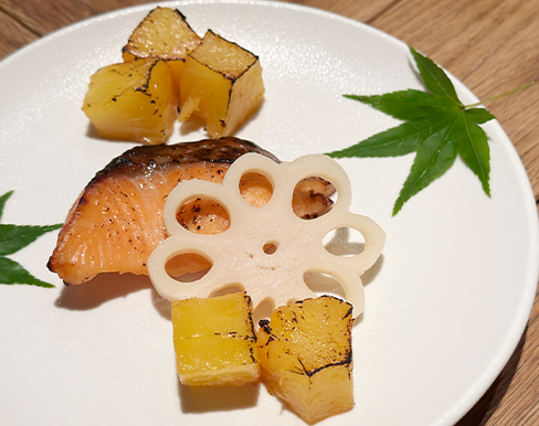 鮭のパイナップル味噌焼き